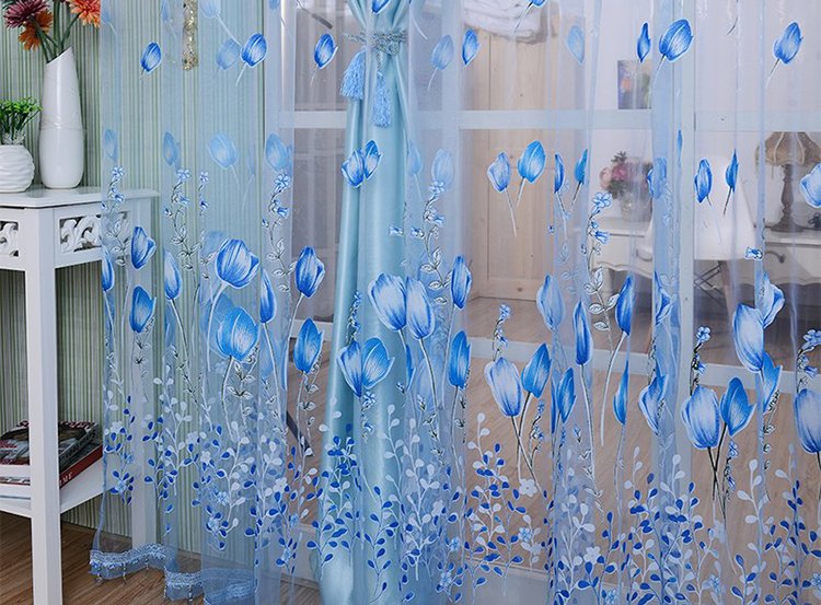 Lu x ury style curtains curtains window sheer voile tulip home cute pattern
