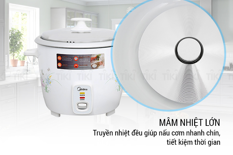 Nồi Cơm Điện Nắp Rời Midea MR-GM22SA (2.2 Lít) - Hàng Chính Hãng