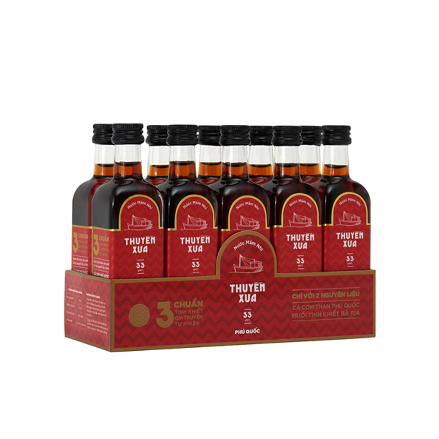 Combo 10 Chai Nước Mắm Nhĩ Thuyền Xưa 33 Độ Đạm (65ml)