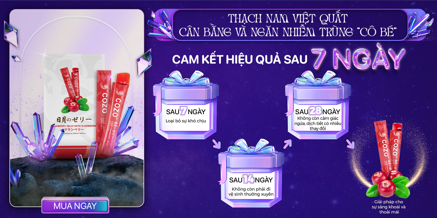 Thạch Giúp Cân Bằng Và Ngăn Nhiễm Trùng Đường Tiết Niệu COZO Cranberry Jelly Chiết Xuất Nam Việt Quất Và Elderberry, Tăng Khả Năng Miễn Dịch