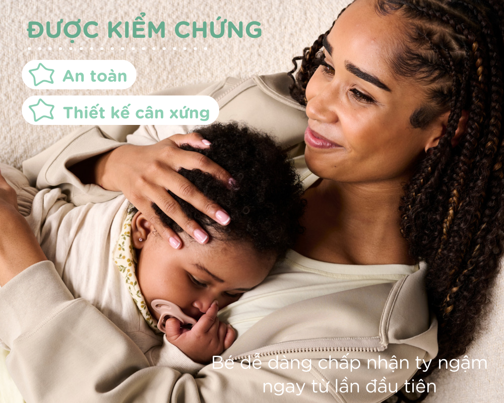 Ty ngậm silicon siêu nhẹ cho bé Tommee Tippee Ultra Light 0-6, 6-18 tháng (vỉ đôi, tách lẻ)