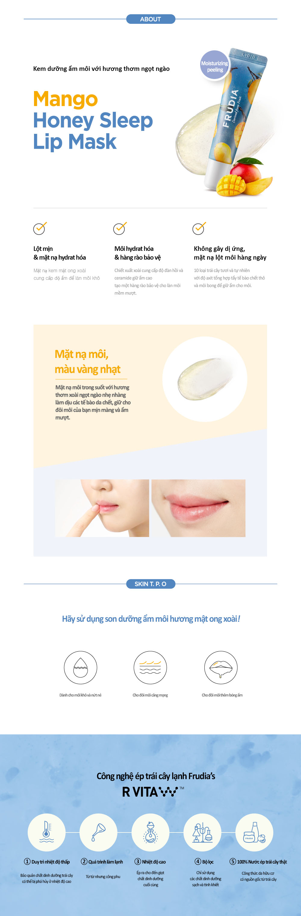 Dưỡng Ẩm Môi Frudia Mango Honey Lip Mask Mật Ong Xoài (10g)