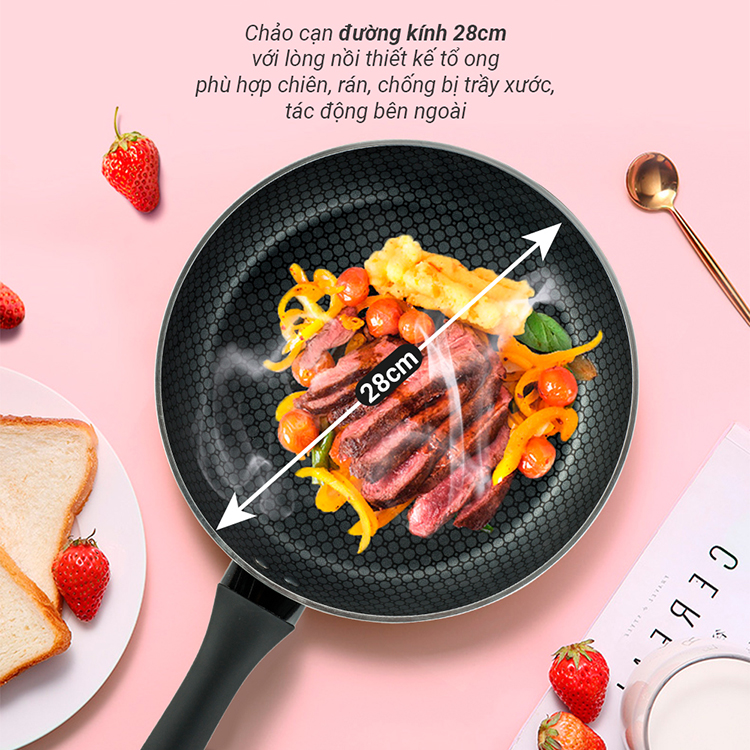 Chảo Chống Dính Đáy Từ Nagakawa NAG2801 (28cm)