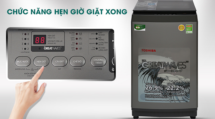 Máy Giặt Cửa Trên Toshiba AW-K1005FV-SG (9kg) - Hàng Chính Hãng - Chỉ Giao tại Hà Nội