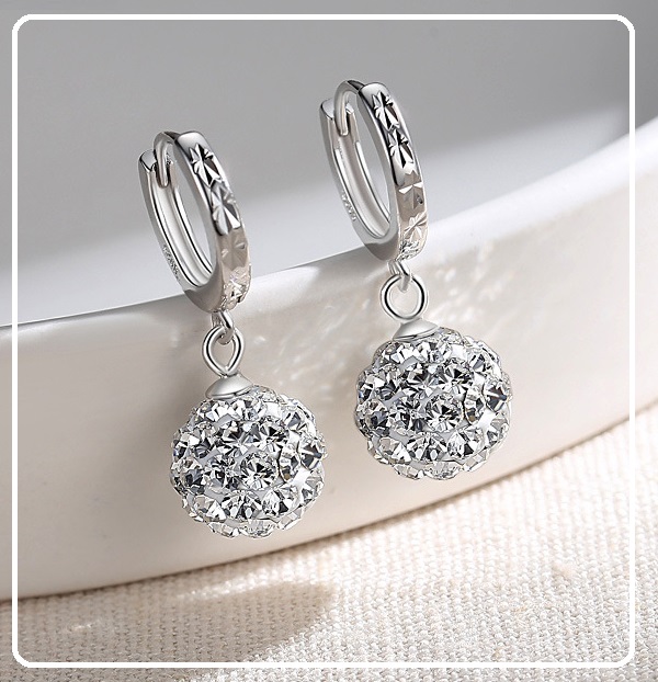 Bông tai nữ tòng teng siêu dễ thương đính đá zircon sang trọng, cườm giả ngọc 