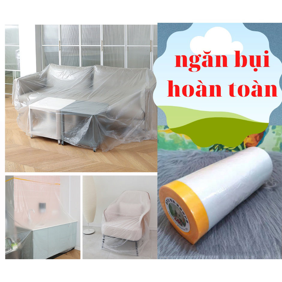Màng Bọc Nilon Che Bụi Đa Năng, Bảo Vệ Nội Thất, Che Sơn, Bọc Hàng Siêu Tiện Dụng
