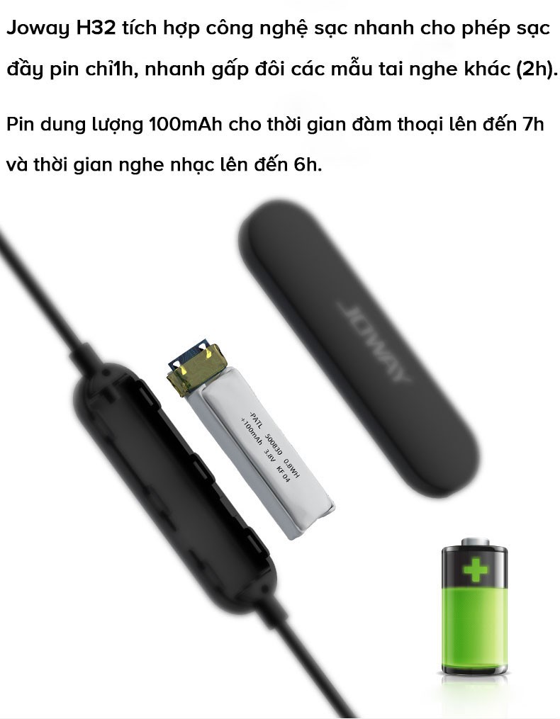 Tai Nghe Bluetooth Bluetooth Âm Thanh Vòm 3D Joway H32 - Hàng Nhập Khẩu