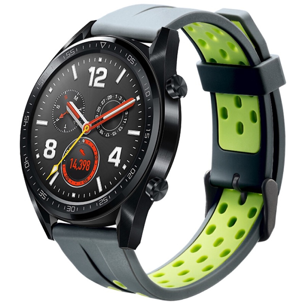 BRASPORT two-color silicone quick release sports and leisure strap with 22mm wide flat direct mouth watch (dark gray with green) BRASPORT two-color silicone quick release sports and leisure strap with 22mm wide flat direct mouth watch (dark gray with green)