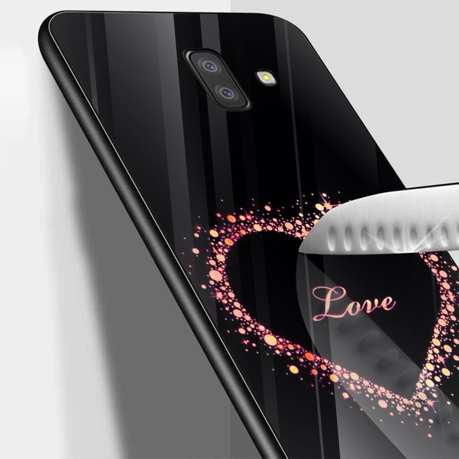 Ốp kính cường lực cho điện thoại Samsung Galaxy J6 - trái tim tình yêu MS LOVE041