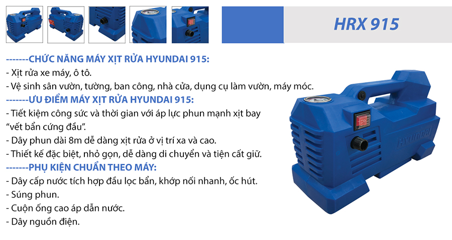 Máy Xịt Rửa Hyundai HRX915 Chính Hãng