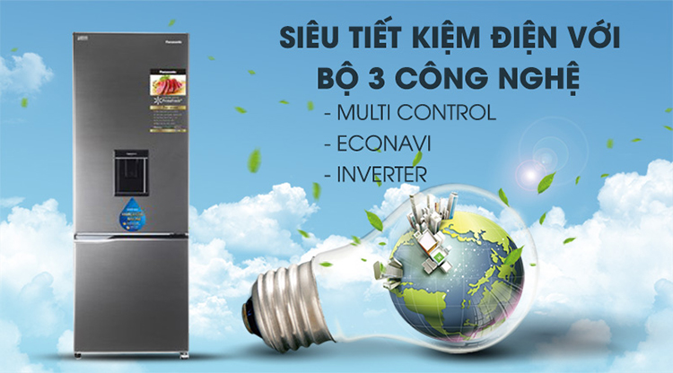 Tủ lạnh Inverter Panasonic NR-BV320WSVN (290L) - Hàng chính hãng - Chỉ giao tại HCM