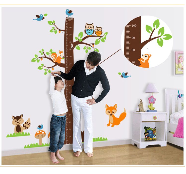 Decal thước đo chiều cao Vườn thú AmyShop DTD015 (185 x 182 cm )