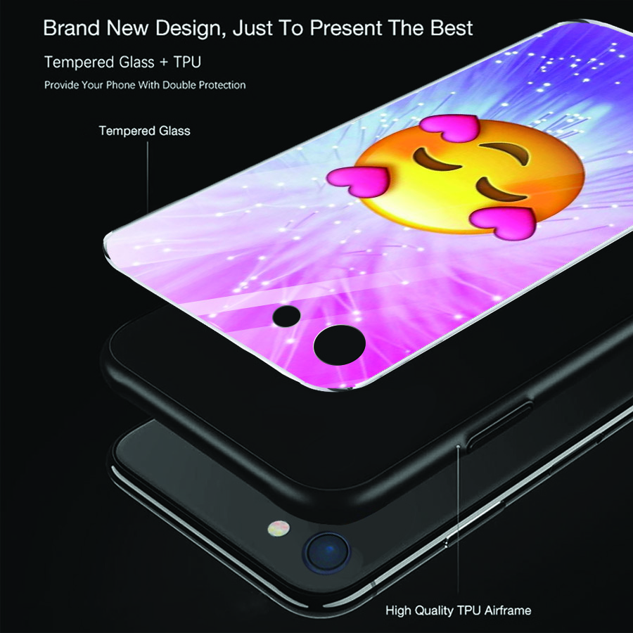 Ốp điện thoại kính cường lực cho máy iPhone 6 Plus/6s Plus - emoji kute MS EMJKT016