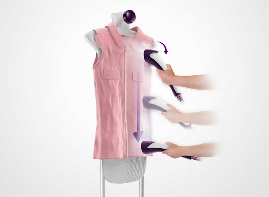 Philips (PHILIPS) steam hanging machine home handheld / hanging iron double pole ironing 5 file with plate suction technology rose gold GC575/68