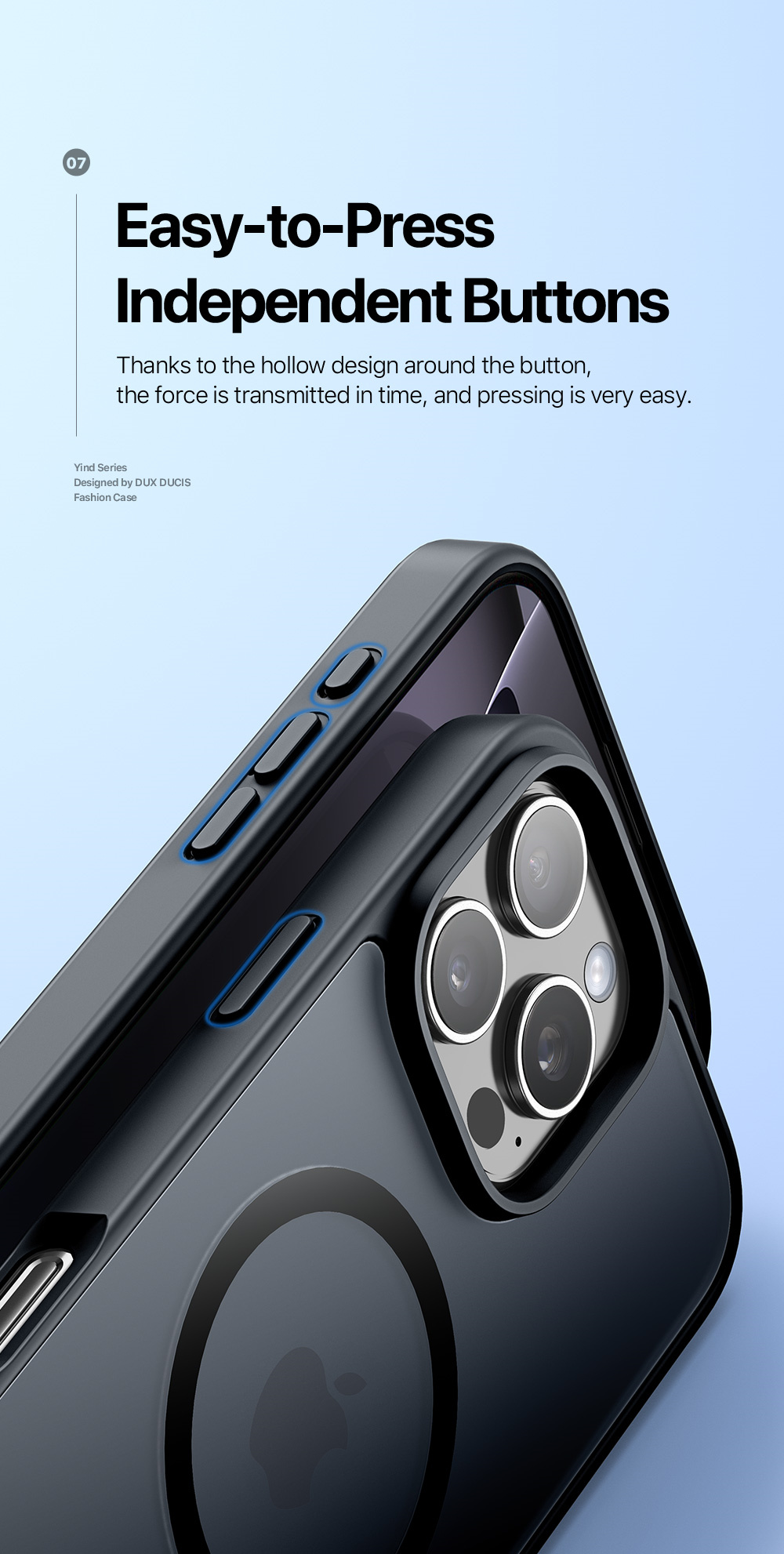 Ốp Lưng Sạc Từ Tính cho iPhone 16 Pro/ 16 Pro Max/ iphone 16/ 16 Plus Dux Ducis Yind Series, chống sốc, chống vân tay_ Hàng chính hãng