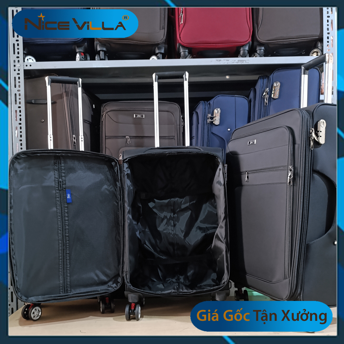 Vali Vải Cao Cấp Khóa Kéo Mở Rộng Size 20/24/28 Inch