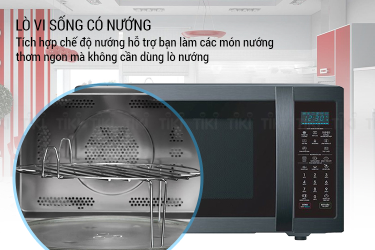Lò Vi Sóng Điện Tử Có Nướng Đối Lưu Nhiệt Sharp R-C727XVN-BST (27 Lít) - Hàng Chính Hãng