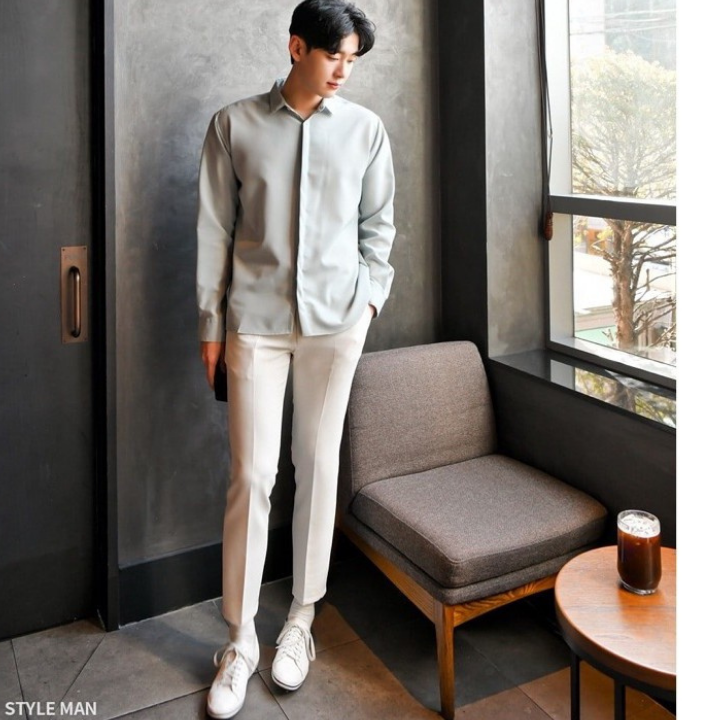 Áo Sơ Mi Form Rộng GIẤU NÚT Tay Dài Hàn Quốc Áo Unisex Nam Nữ Vải Lụa Mềm Mịn Thoáng Mát Ít Nhăn - SMD02