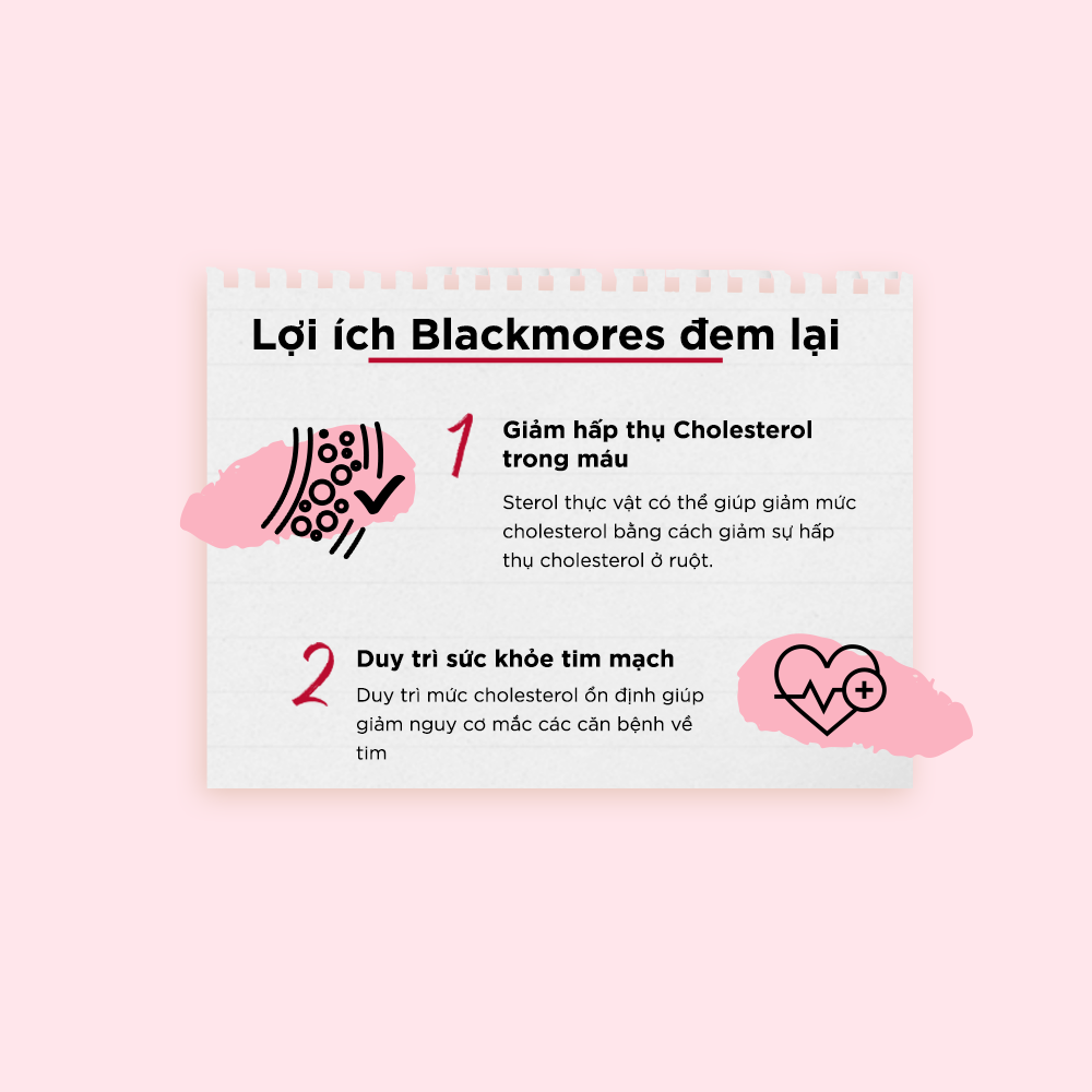 Viên Uống Hỗ Trợ Giảm Cholesterol Ngăn Ngừa Bệnh Tim Mạch Blackmores Cholesterol Health Lọ 60 Viên