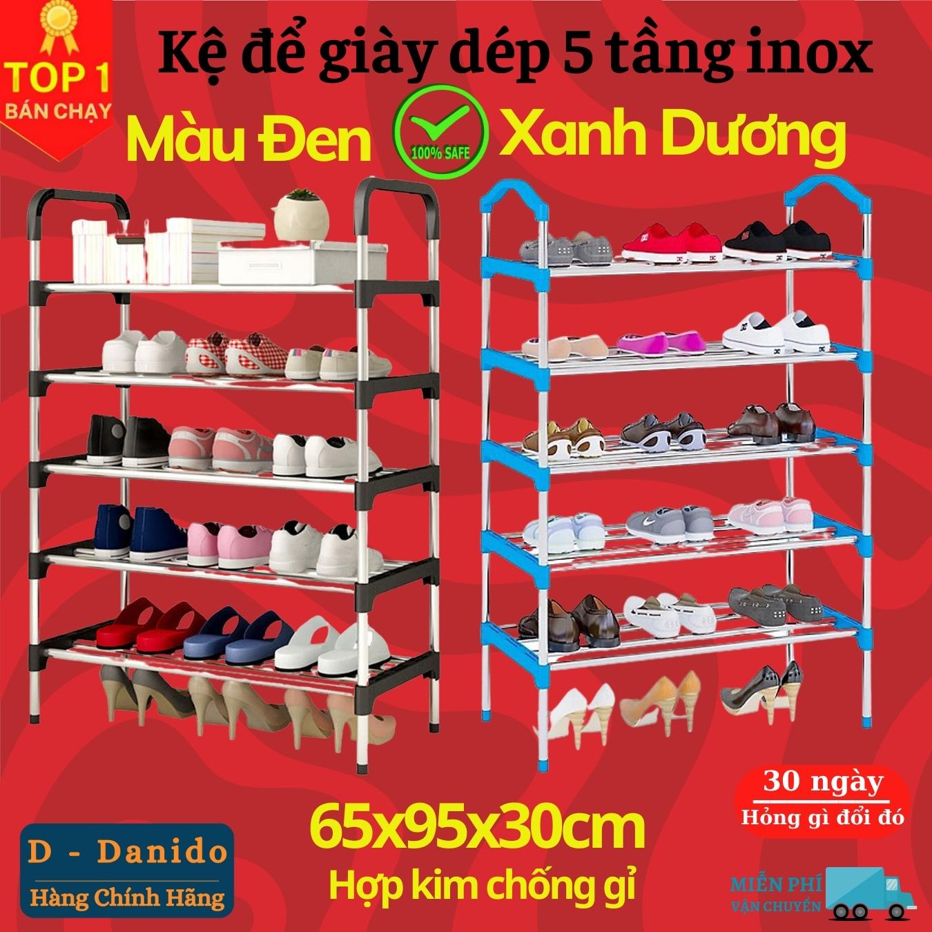 Kệ để giày dép 05 tầng hợp kim nhôm - Giá để giày dép 05 tầng - Kệ để đồ, kệ sách loại gấp gọn cao cấp D Danido