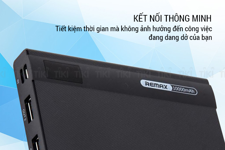 Pin sạc dự phòng 10000mAh Remax RPP-53 Đen - Hàng chính hãng