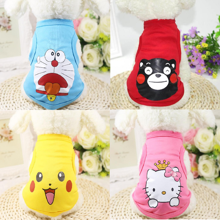 Combo siêu tiết kiệm gồm 4 áo thun cực đáng yêu ngẫu nhiên dành cho chó mèo dưới 10kg Xudapet