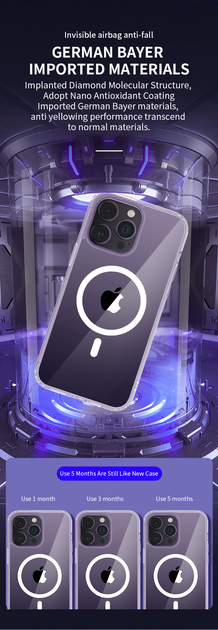 Ốp Lưng Trong Suốt Sạc Từ Tính cho iPhone 16 Pro/ 16 Pro Max/ 16/ 16 Plus/ iphone 17/ 17 air/ 17 pro max MIPOW MAG-SAFE TRANSPARENT CASE, chống ố vàng_ Hàng chính hãng