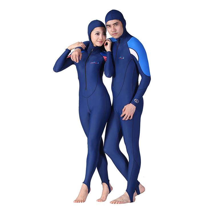 ladies hooded wetsuit long-sleeved one piece anti-UV snorkeling surfing jellyfish suit