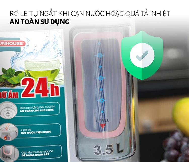 Bình Thủy Điện Sunhouse SH1535 (3.5 lít) - Hàng chính hãng