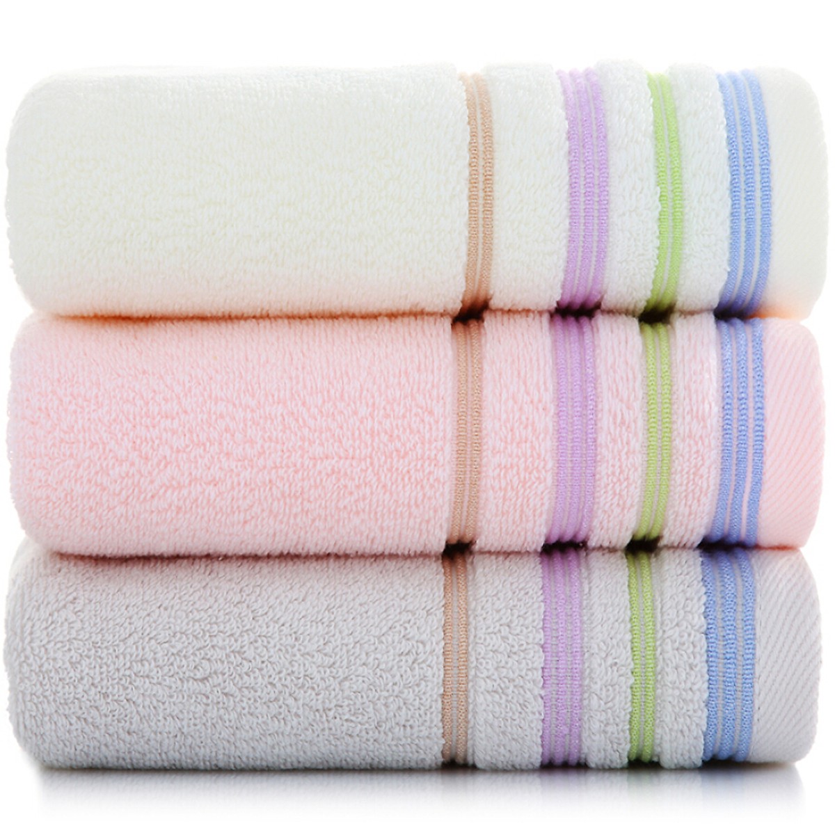 Bộ 3 Khăn Mặt Cotton Sanli 34 x 73cm - 100grams/ cái