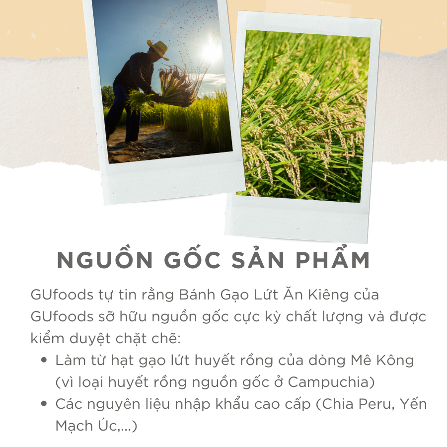 Bánh ăn kiêng, tập GYM gạo lứt GUfoods - có 3 lựa chọn yến mạch, huyết rồng, tím than (165g) 3