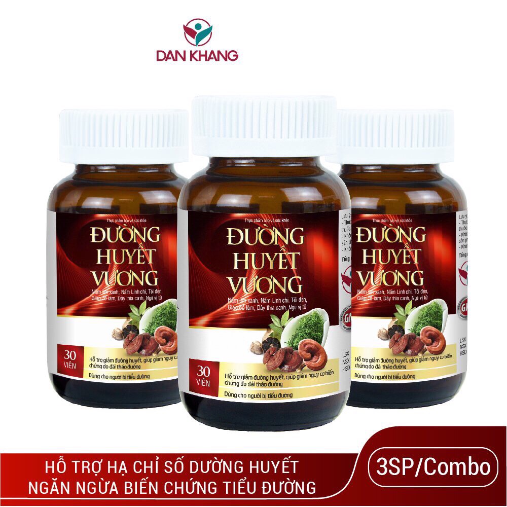 Combo 3 Đường Huyết Vương Dân Khang hạ đường huyết ngăn biến chứng tiểu đường hộp 30 viên