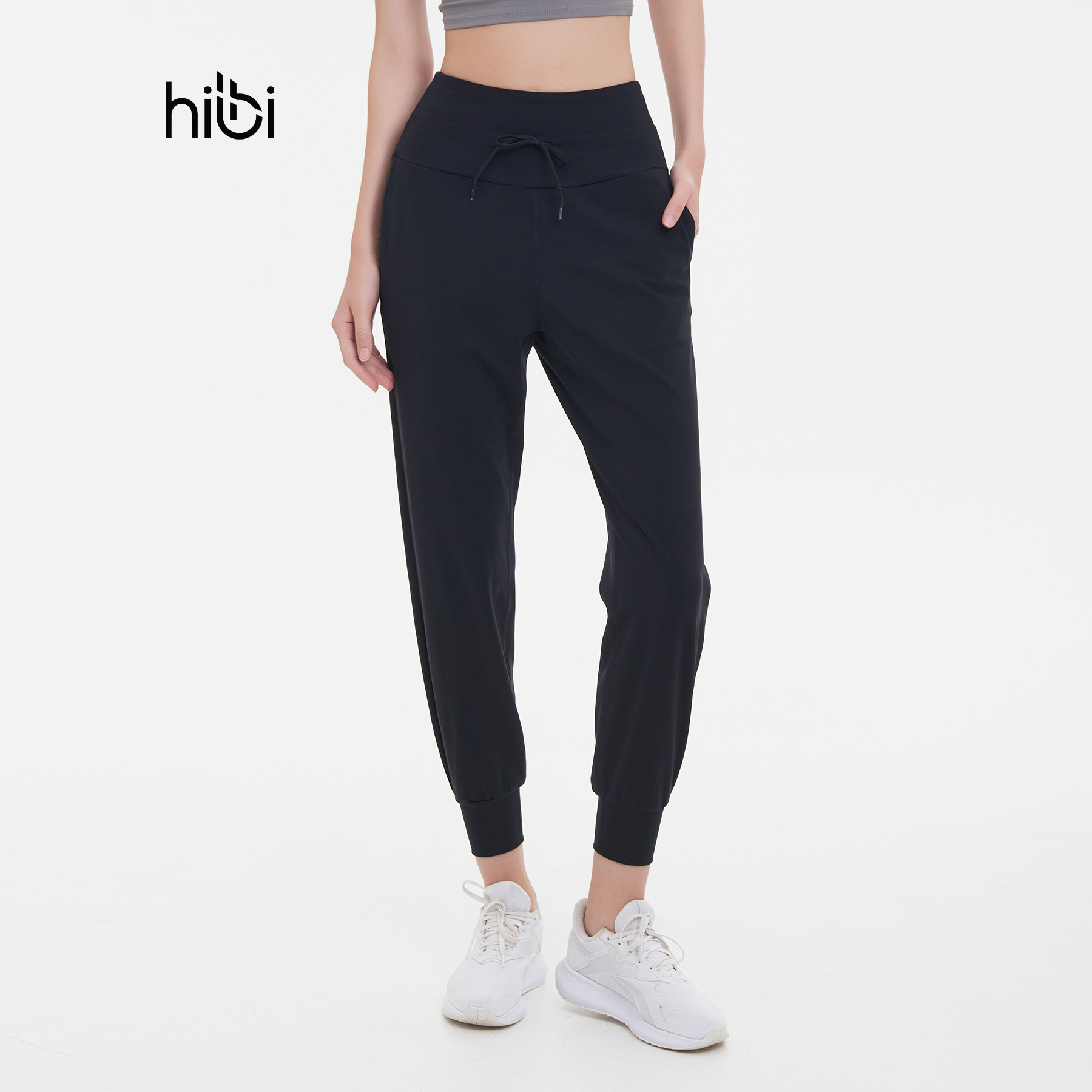 Quần Jogger tập Yoga Gym Hibi Sports QD314 Kiểu Jogger thắt dây có túi , Lưng Cao Tôn Dáng