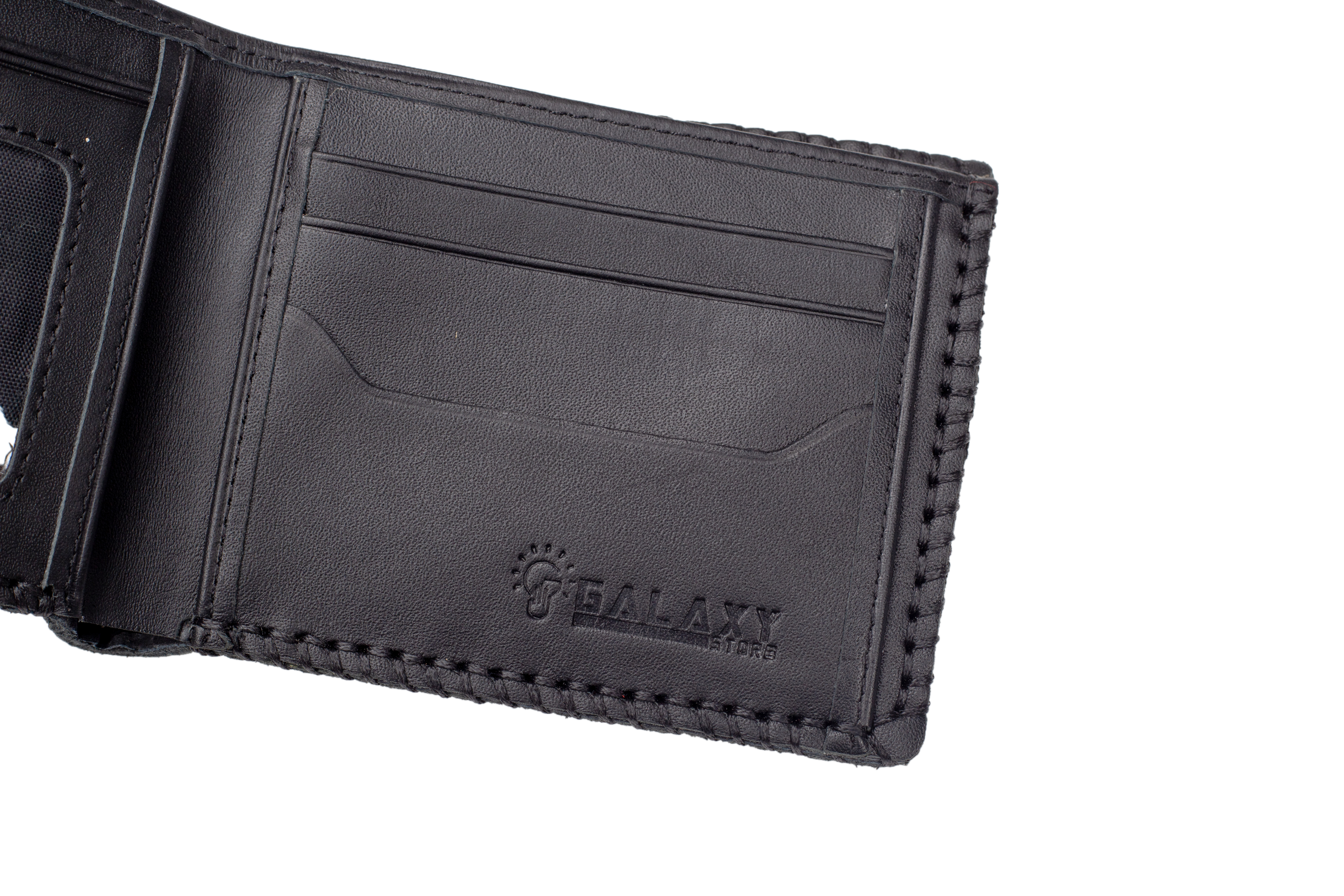 Ví Nam Da Bò Galaxy Store GVN01 - Đen (12.5 x 9.5 cm)