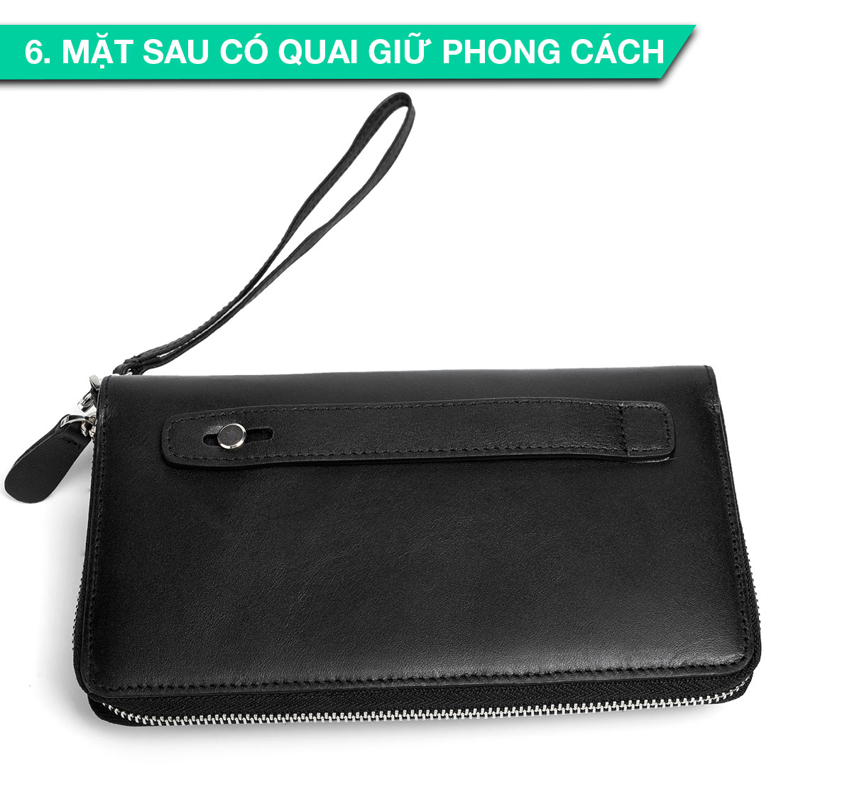 Ví dài cầm tay da bò Mill cao cấp Bụi Leather C107 - Bảo hành 12 tháng