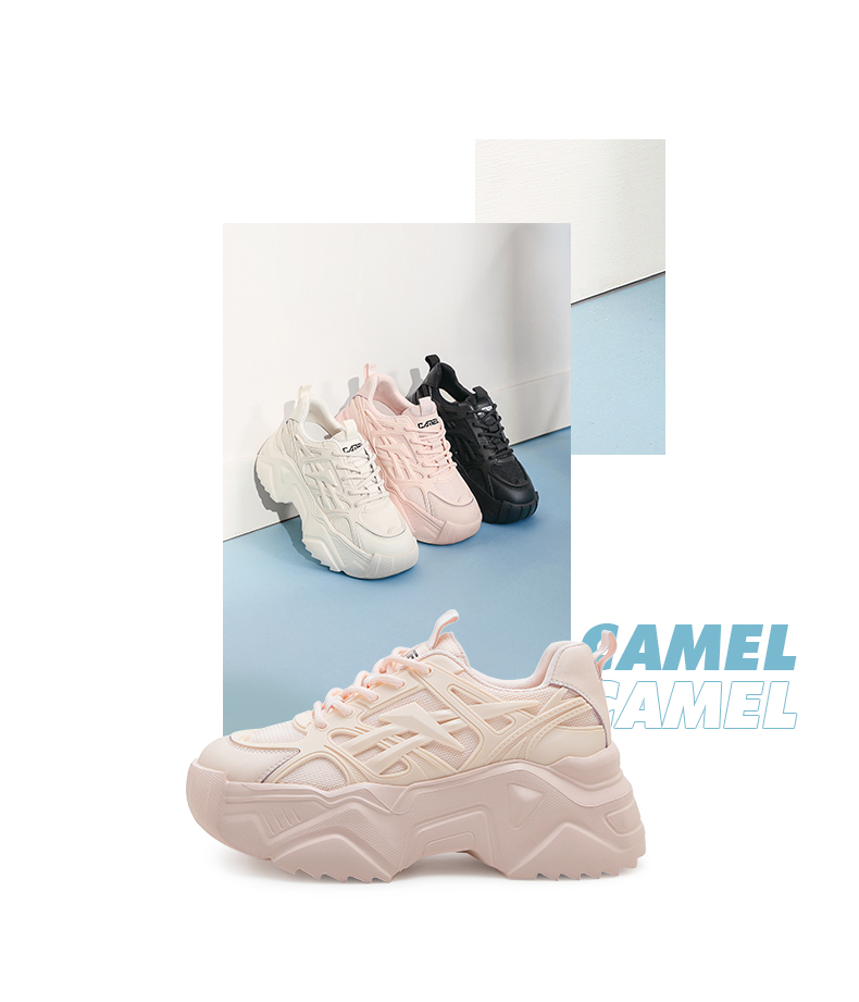 Giày thể thao chunky nữ CAMEL Giày sneaker A13289615 đế dày thoải mái cho nữ
