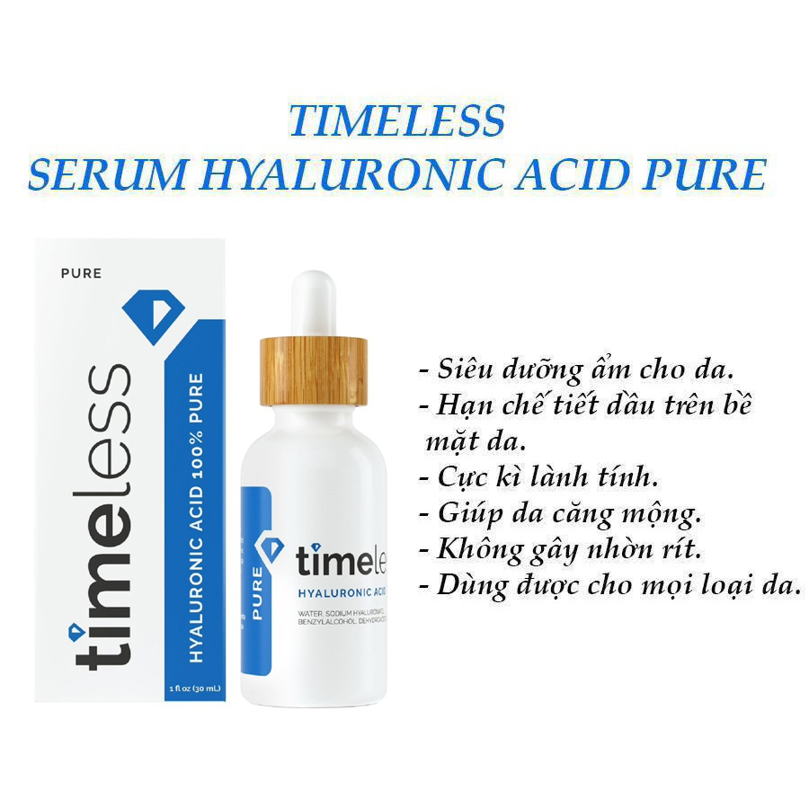 Serum Cấp Nước Timeless Hyaluronic Acid 100% Pure 60ml | Tiki.vn