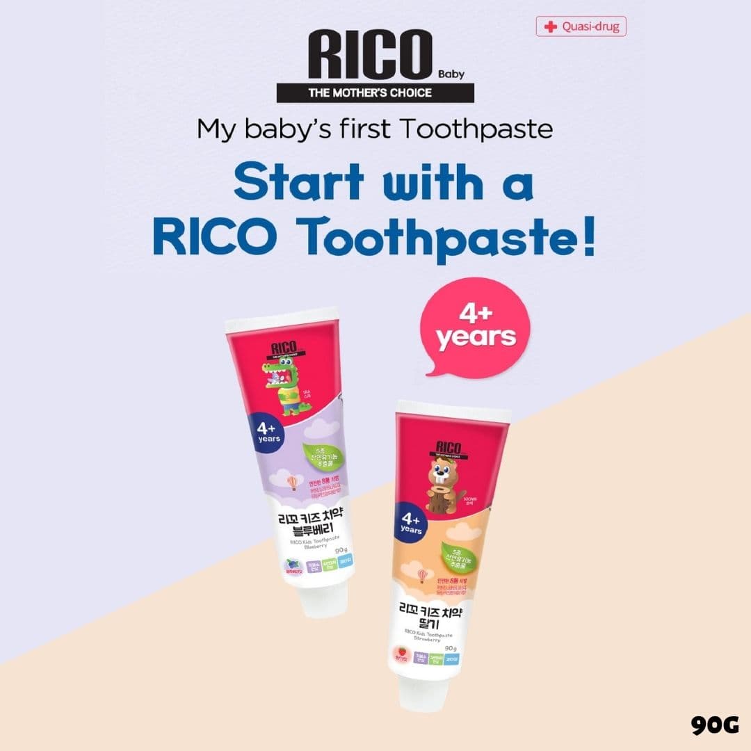 Kem đánh răng trẻ em RICO Kids (90g) thành phần chiết xuất từ thiên nhiên - hương Strawberry / Blueberry (Cho trẻ trên 4 tuổi)