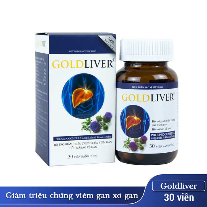 Viên uống Hạ Men Gan, Giải Độc Gan, Hỗ Trợ Chống Viêm Gan, Xơ Gan GoldLiver (hộp 30 viên) - CAM KẾT HẠ MEN GAN CHỈ SAU 4 TUẦN - Nguyên Liệu Nhập Khẩu