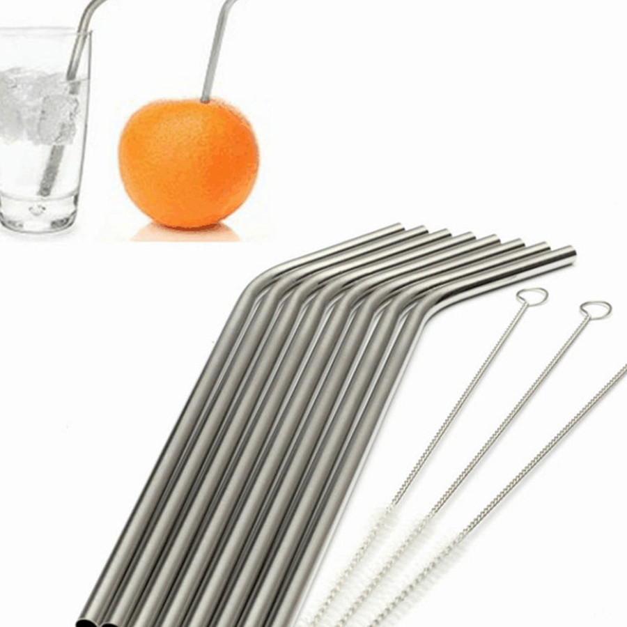 4 Chiếc ống Hút Thép Không Gỉ + Dụng Cụ Làm Sạch Ống Hút