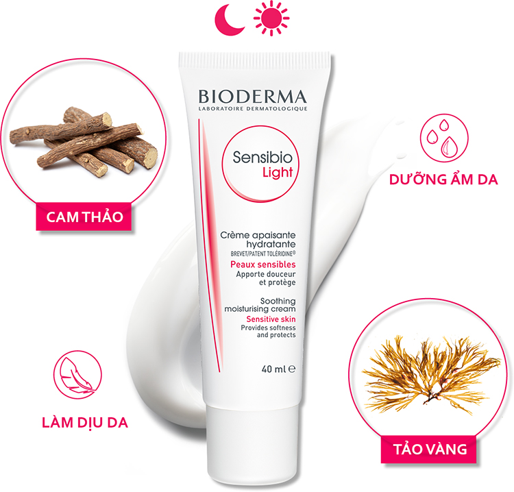 Kem Dưỡng Ẩm Làm Dịu Da Bioderma Sensibio Light - 40ml