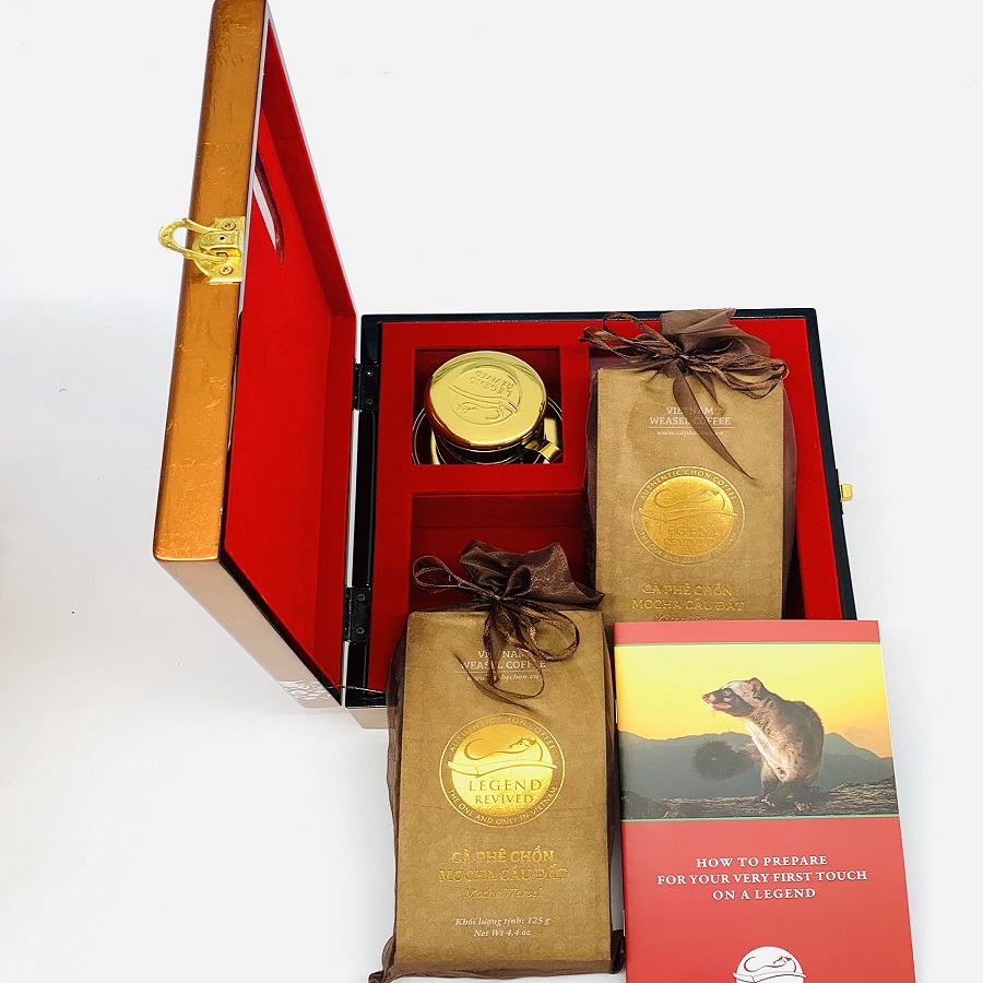 Cà phê Chồn Mocha - Hộp Sơn Mài( Legend Revived - 250gam)