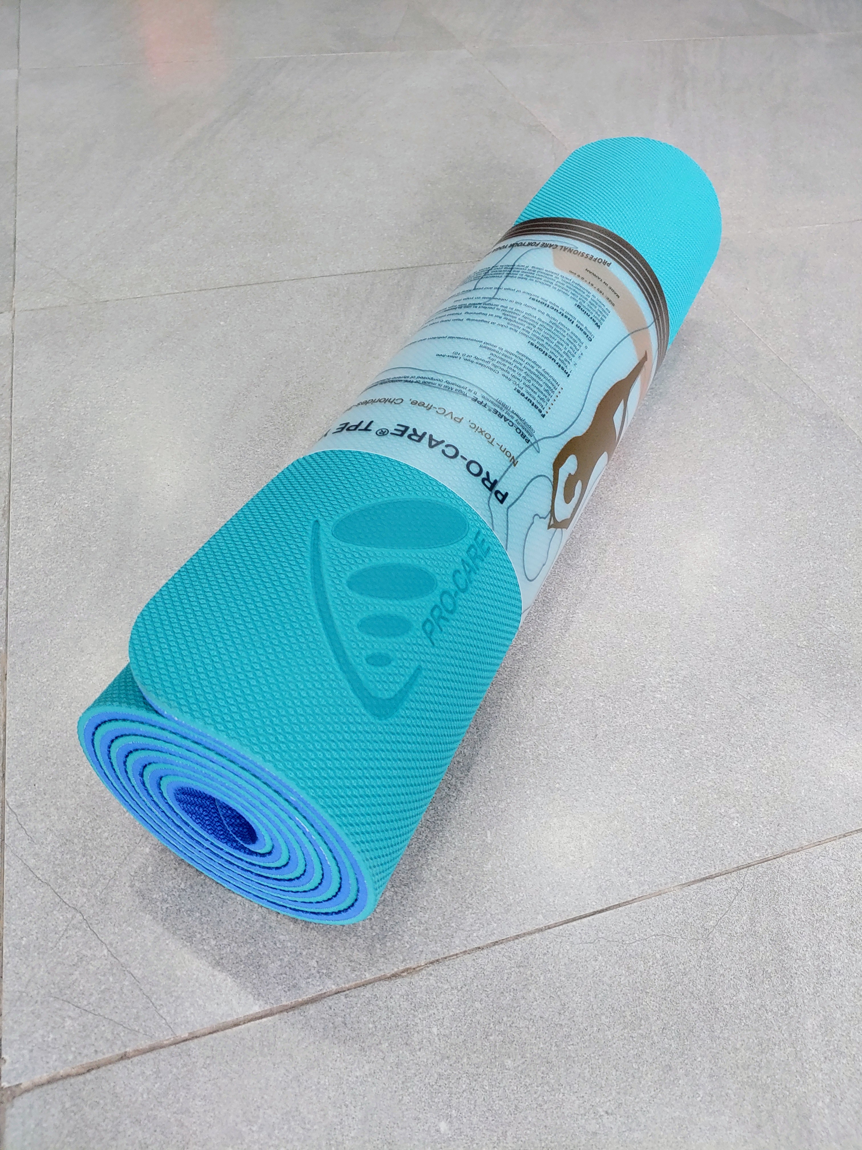 Thảm tập yoga Pro-Care định tuyến TPE 2 lớp 6mm (Tặng kèm túi đựng thảm)