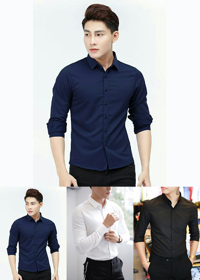 Áo Sơ Mi Nam Thời Trang Dài Tay Cổ Bẻ Thanh Lịch Body 33
