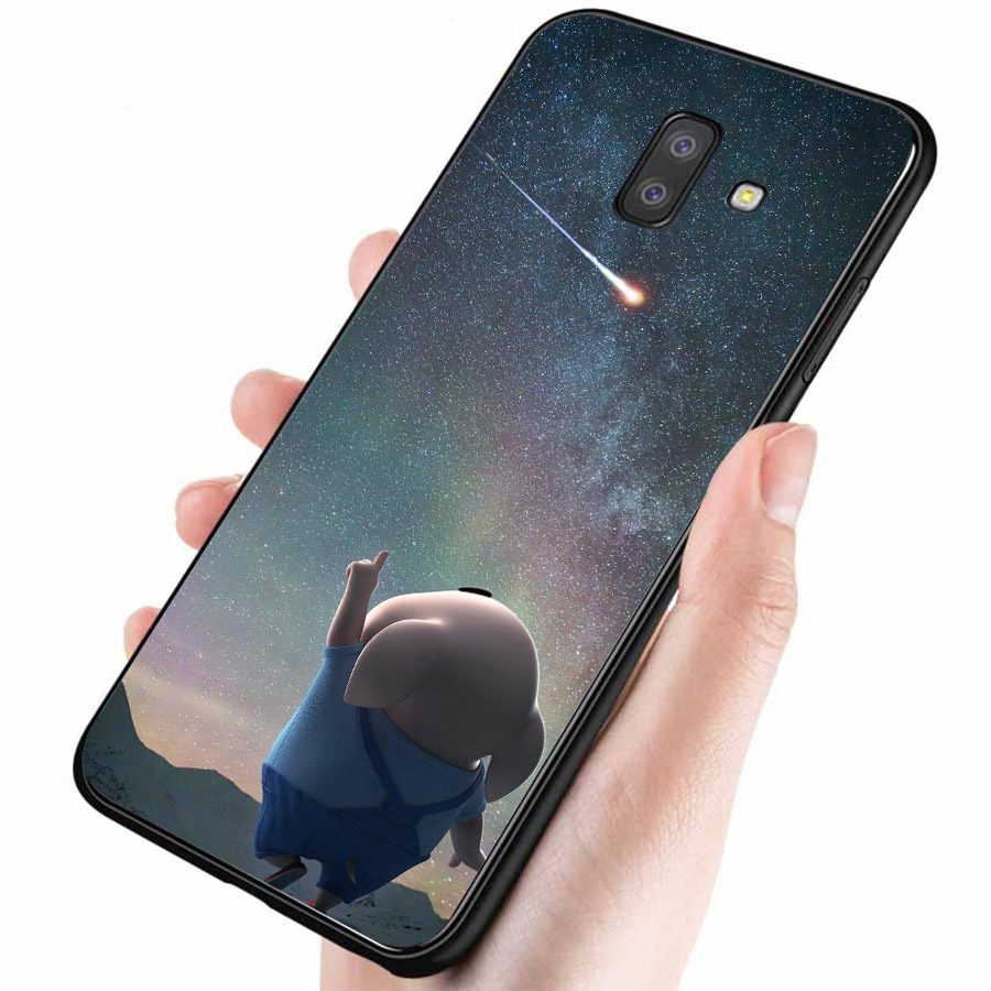 Ốp lưng cứng viền dẻo dành cho điện thoại Samsung Galaxy A6 Plus - Heo Thiên Thần Dễ Thương MS HTTDD054