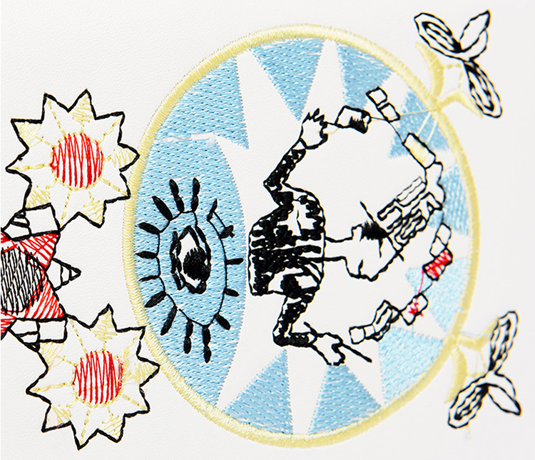 Túi Nữ Hộp Đeo Chéo Thêu Họa Tiết