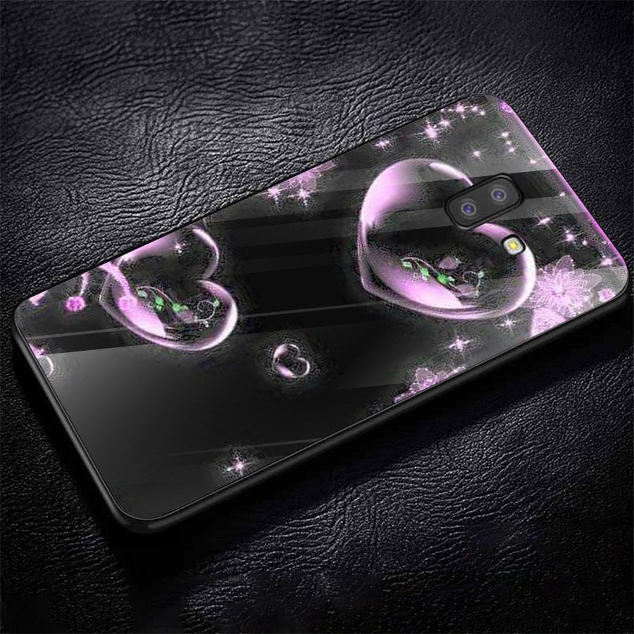 Ốp kính cường lực cho điện thoại Samsung Galaxy J6 - trái tim tình yêu MS LOVE013