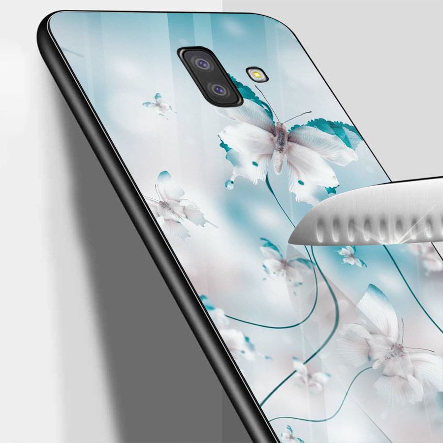 Ốp kính cường lực cho điện thoại Samsung Galaxy J6 - bướm đẹp MS BUOMD018