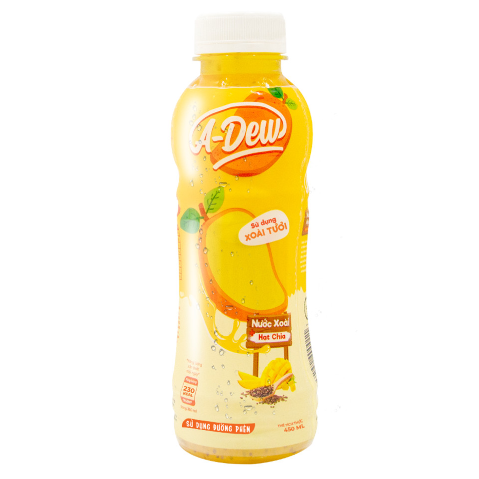 nước trái cây xoài hạt chia a-dew chai 450ml lốc 6 chai 2