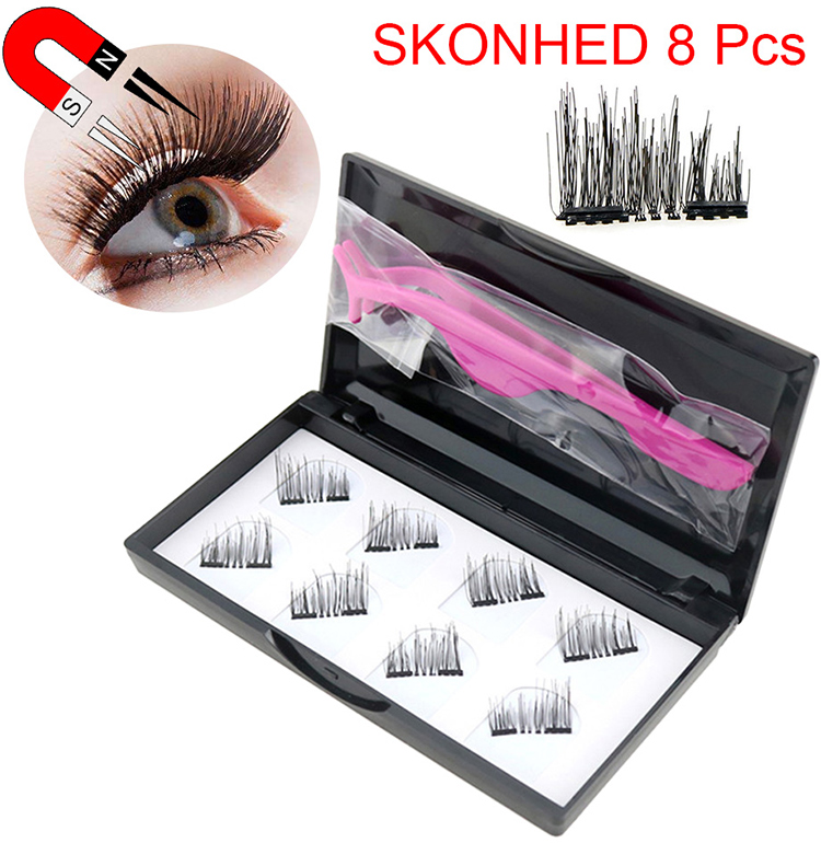 Magnetic Lashes Reusable 3d False Eyelashes Tweezer Eyelashes&1pc Eyelashes Brush Eyebrow Comb
